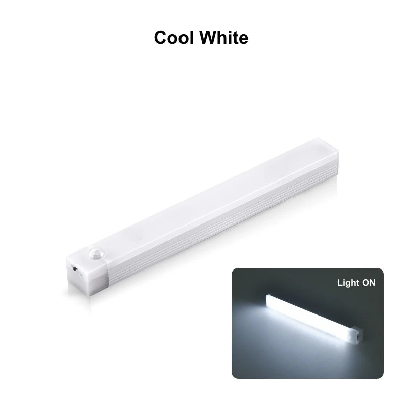 USB Rechargeable Motion Sensor LED Bar Light Induction Night Light Portable Long Strip Cabinet Lamp for Kitchen Bedside