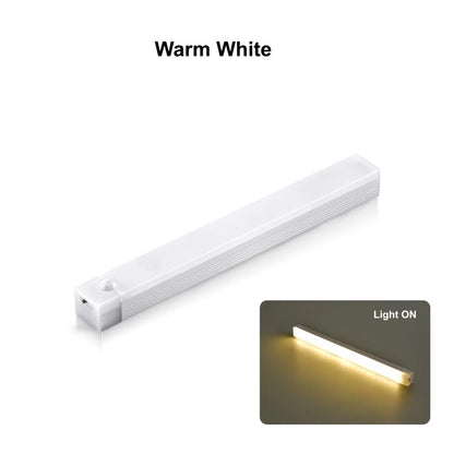 USB Rechargeable Motion Sensor LED Bar Light Induction Night Light Portable Long Strip Cabinet Lamp for Kitchen Bedside